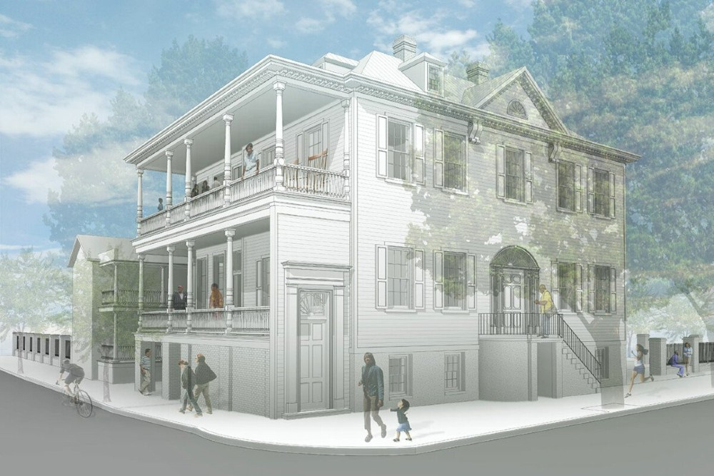 A financial gift from an alumnus will allow the tranformation of a historic home on the College of Charleston campus into the new offices of the student career center. (Rendering/Provided)