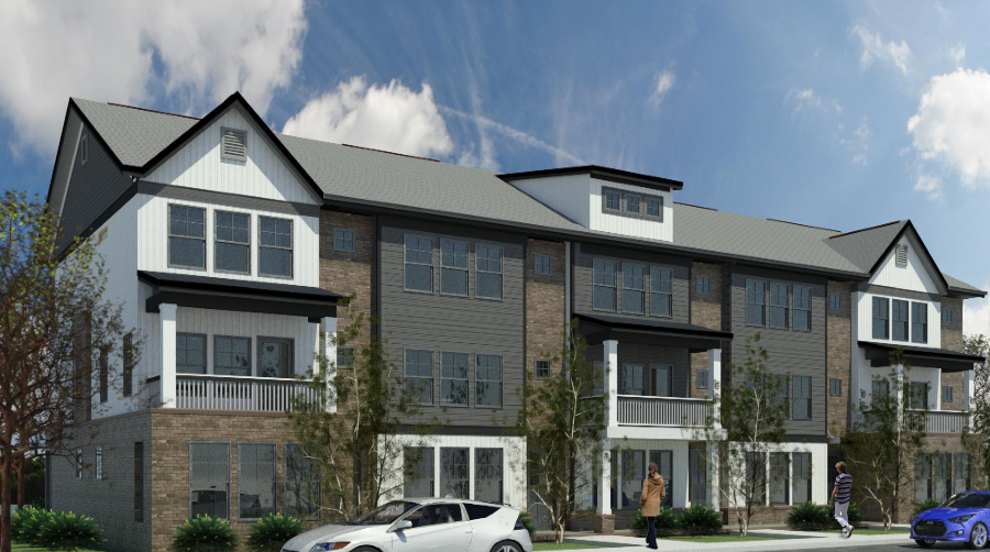 Longbranch Development will redevelop 2.4 acres of the property into more than 40 townhomes that will be available for rent. (Rendering/Provided)