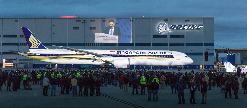 Boeing rolled out the 787-10 Dreamliner at the company??s final assembly operations in North Charleston in early 2017. (Photo/Kim McManus)
