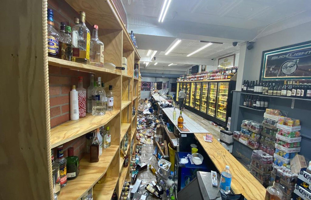Tony??s Liquors, owned by Amin Arias, was looted during the protests May 31. (Photo/Latino Merchant Association of New Jersey)