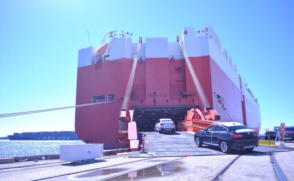 BMW exports many of its Greer-made vehicles through the Port of Charleston. (Photo/Ryan Wilcox)