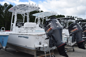 Sportsman Boats finished products are ready for pickup at the Summerville plant. (Photo/Teri Errico Griffis)