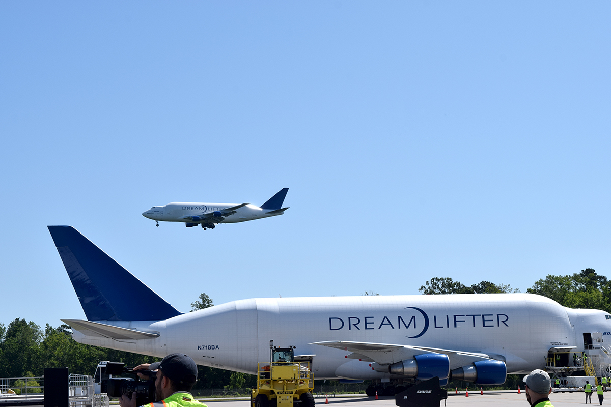A total of three Boeing Dreamlifters were used to transport the protective equipment. (Photo/Patrick Hoff)