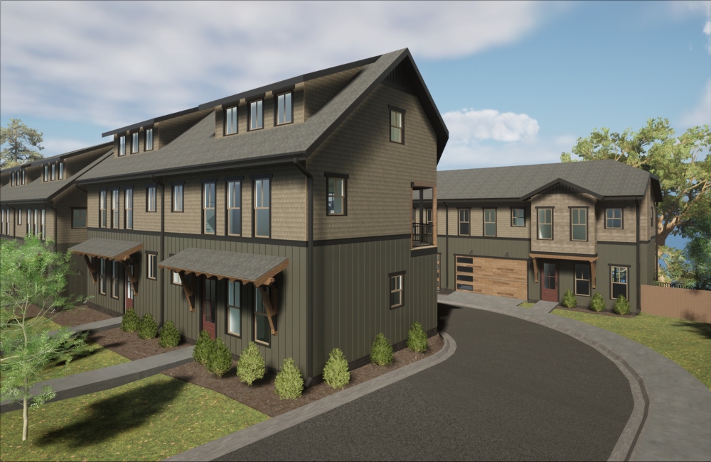 Inspired by the architecture of the Grand Bohemian Lodge, developer Trey Cole is building a 17-unit townehome community. (Rendering/Provided)