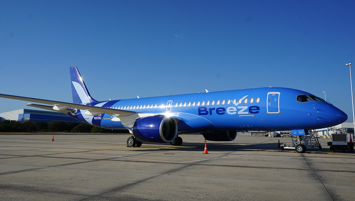 Breeze is adding four new routes from Charleston International Airport, including a coast-to-coast direct connection to San Francisco using the Airbus A220. (Photo/Provided)