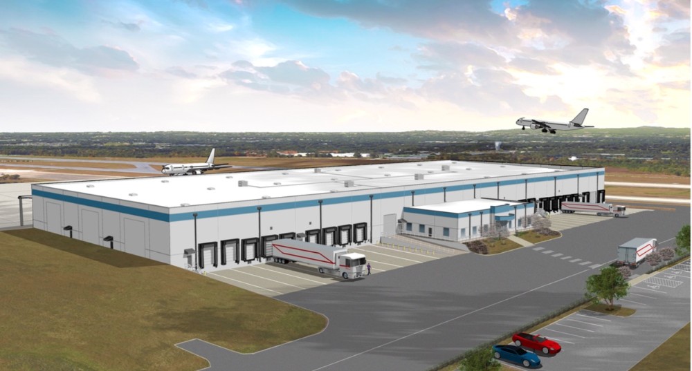 Senator International and GSP's Cerulean Aviation will split 110,000 square feet of space at the new cargo warehouse. (Rendering/Provided)