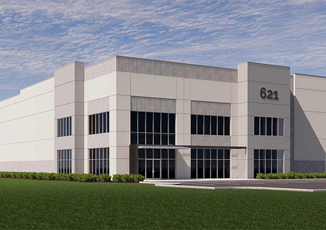 Charlotte-headquartered Collett Industrial is developing a 196,560-square-foot industrial building in the Carolina Pines Industrial Park in Blythewood. (Rendering/Provided)