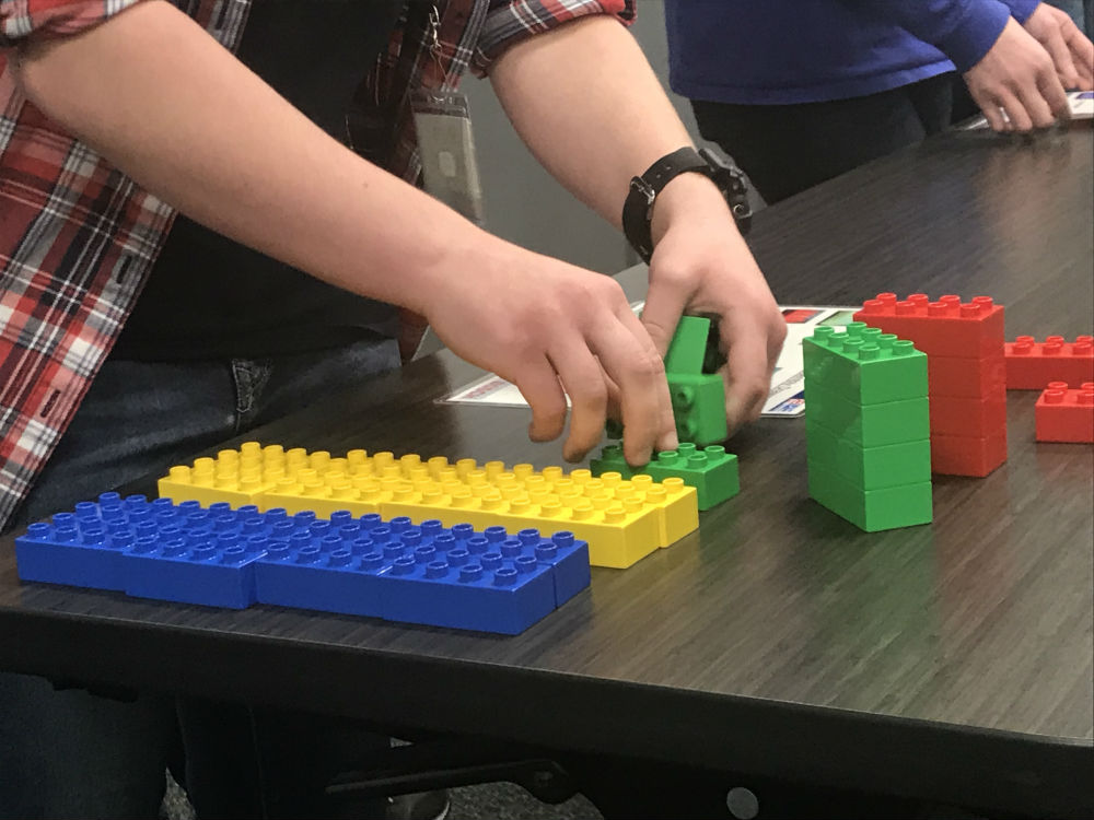 Bosch Anderson hosted its third annual interactive STEM event for ninth grade girls in Anderson County on Wednesday. Students used Legos to learn assembly line processes. (Photo/Teresa Cutlip)