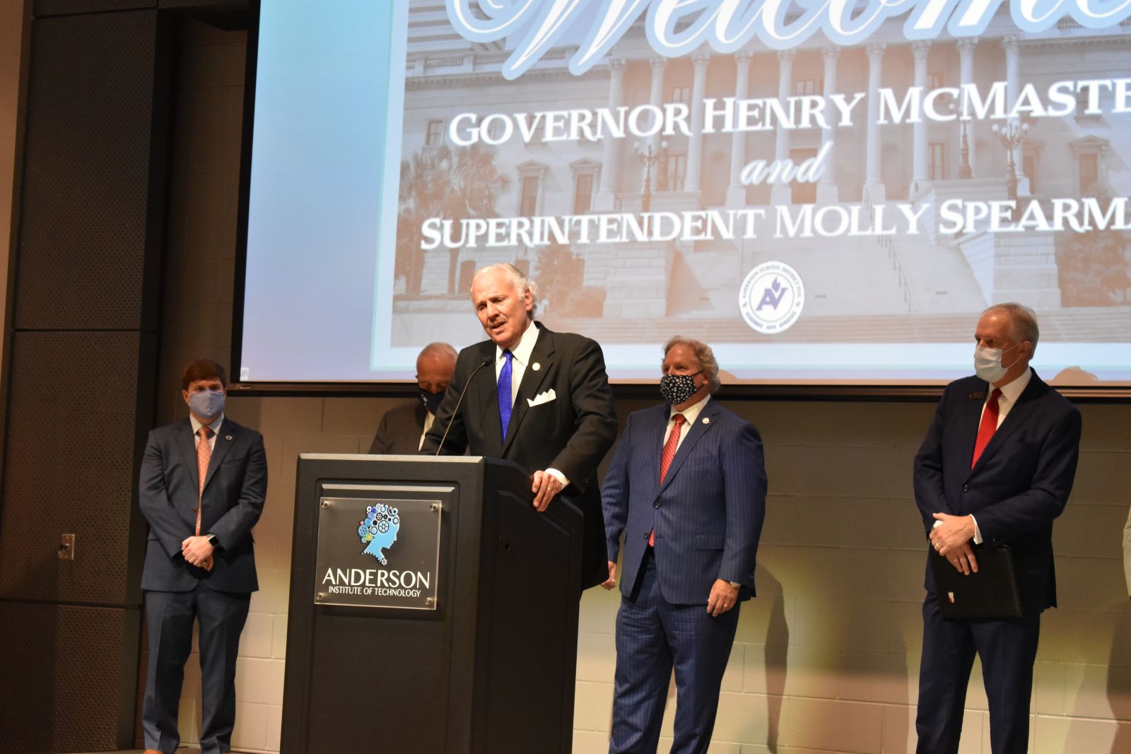 The Anderson Institute of Technology was Gov. Henry McMaster's first stop in a tour across the state announcing PPE distributed to schools. (Photo/Molly Hulsey)
