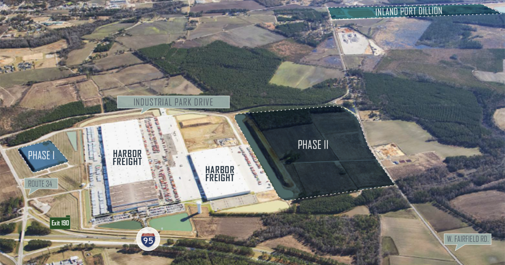 Equus Capital Partners Ltd. said the 95 Inland Port Logistics Center is Phase I of the company's development in Dillon County. (Map/Provided)