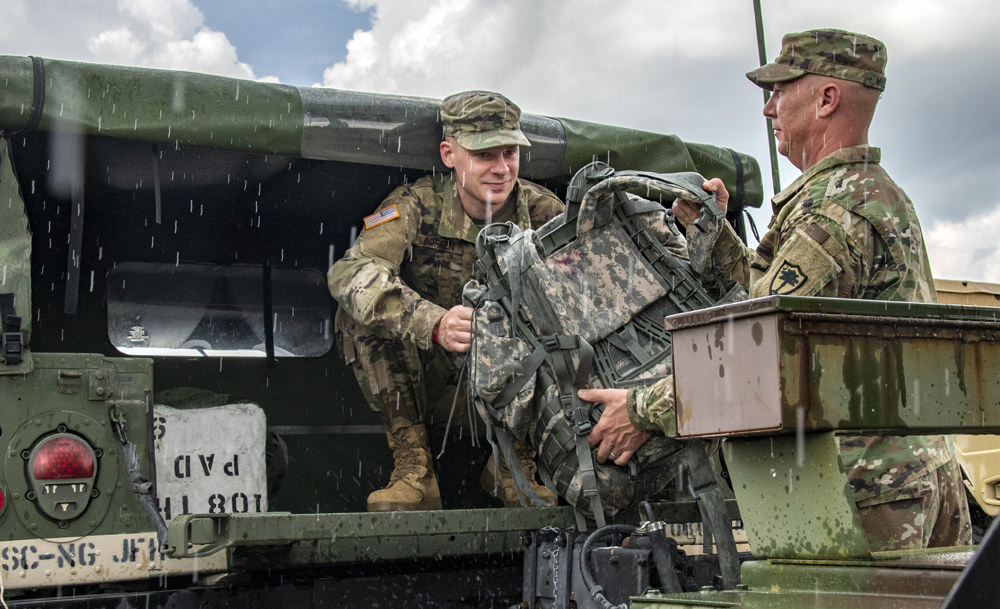 S.C. National Guard members load gear into a truck in advance of Hurricane Florence. Approximately 1,600 soldiers and airmen have been mobilized to respond to Hurricane Florence. (Photo/Staff Sgt. Erica Knight, 108th Public Affairs Detachment, National Guard)