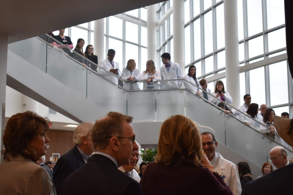 Gibbs Cancer Center staff and visitors tour the expanded facility. (Photo/Molly Hulsey)