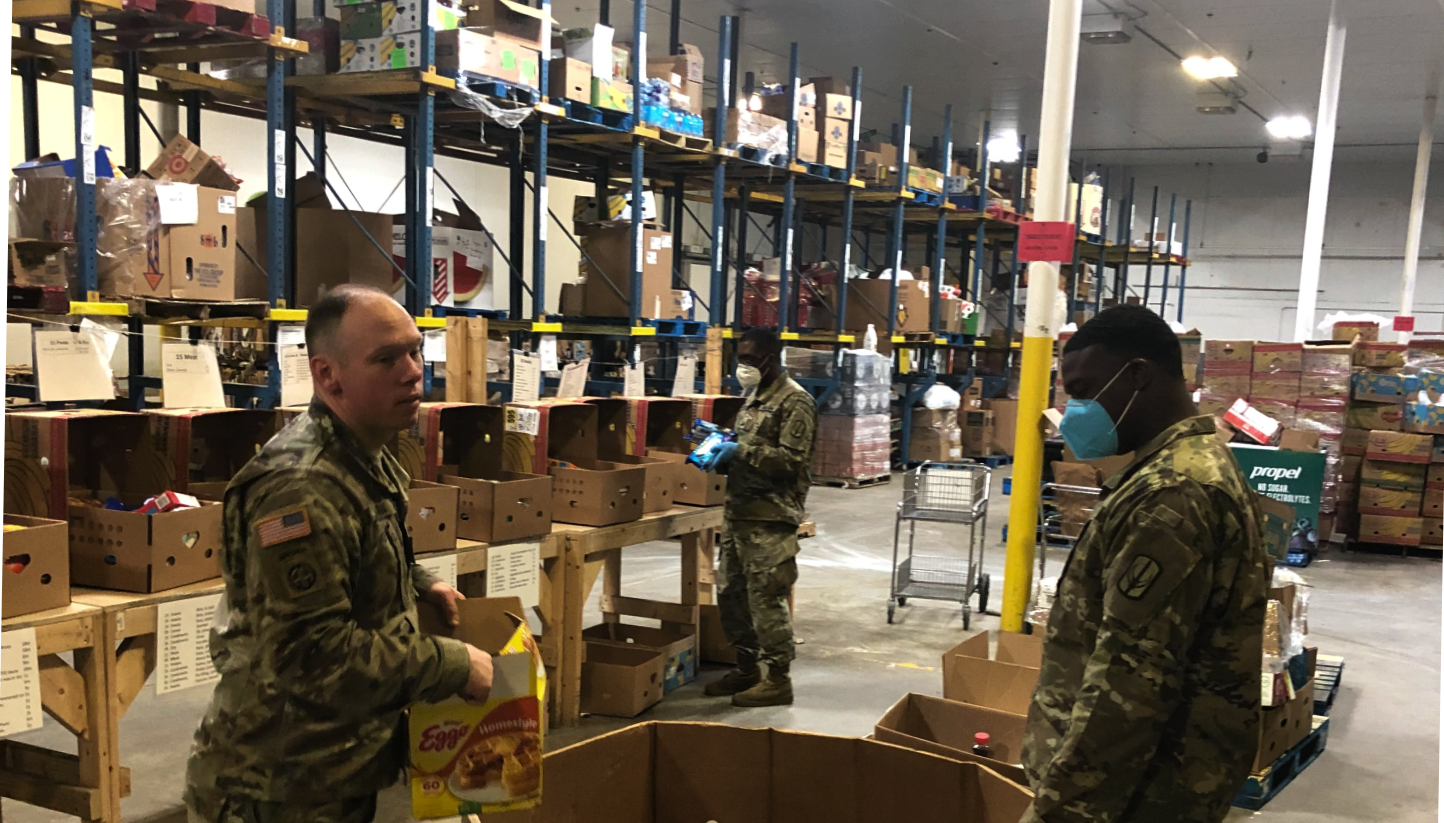 At the beginning of the COVID-19 pandemic, National Guard troops were deployed at Harvest Hope warehouses across the state, including the Greenville facility shown here. (Photo/Provided)