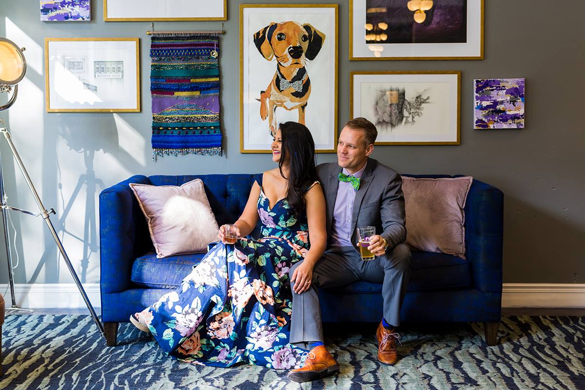 Hotel Trundle co-owners Rita Patel and Marcus Munse in the lobby of the Taylor Street boutique hotel. (Photo/Provided)
