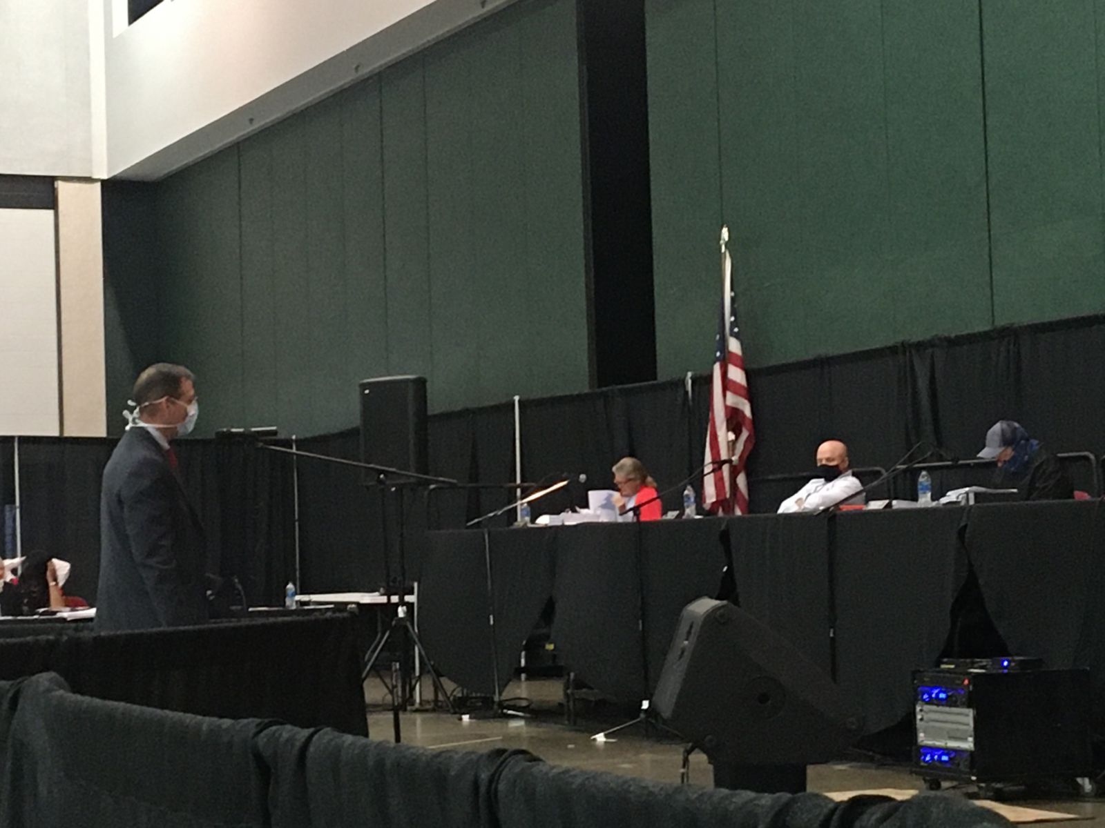 Representatives from AnMed Health presented a report on the rise of COVID-19 cases in the county during a presentation on a countywide mask ordinance. The ordinance did not have enough support for a vote. (Photo/Molly Hulsey)