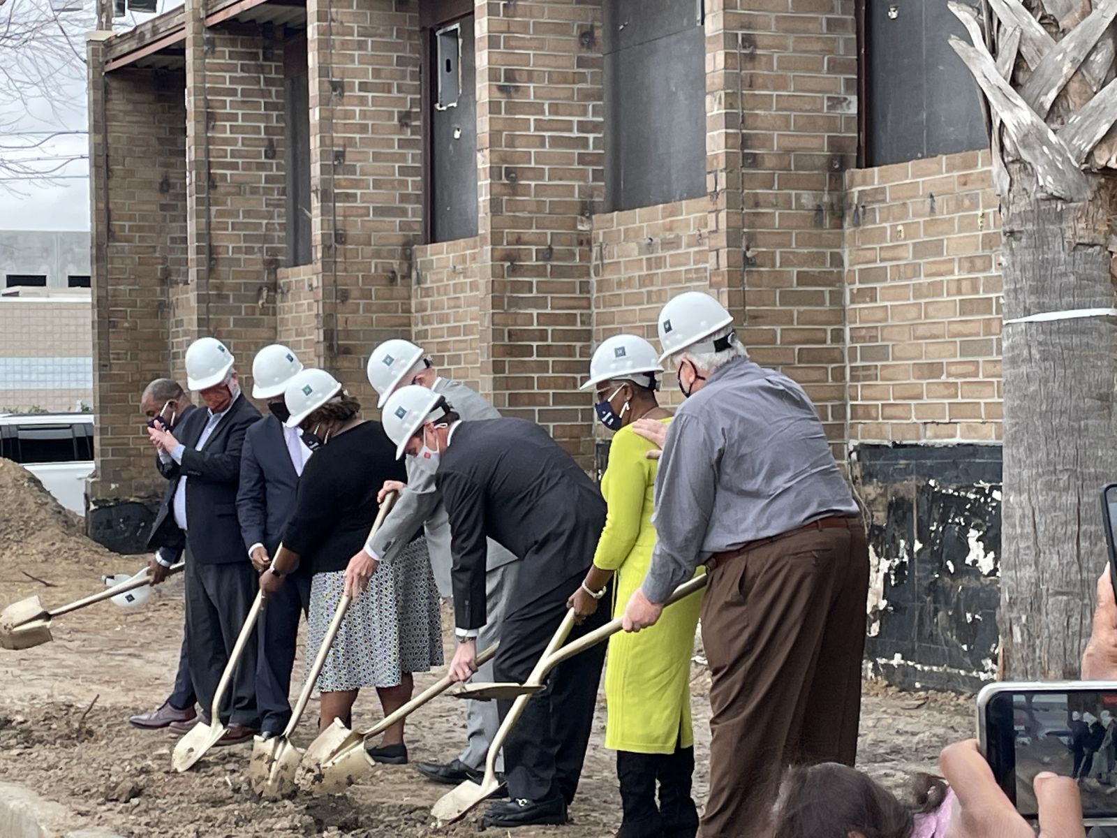 Increasing H.O.P.E. Executive Director Dorothea Bernique picked up a shovel and joins other officials at the groundbreaking for The Opportunity Center last month. (Photo/Kim Miller)