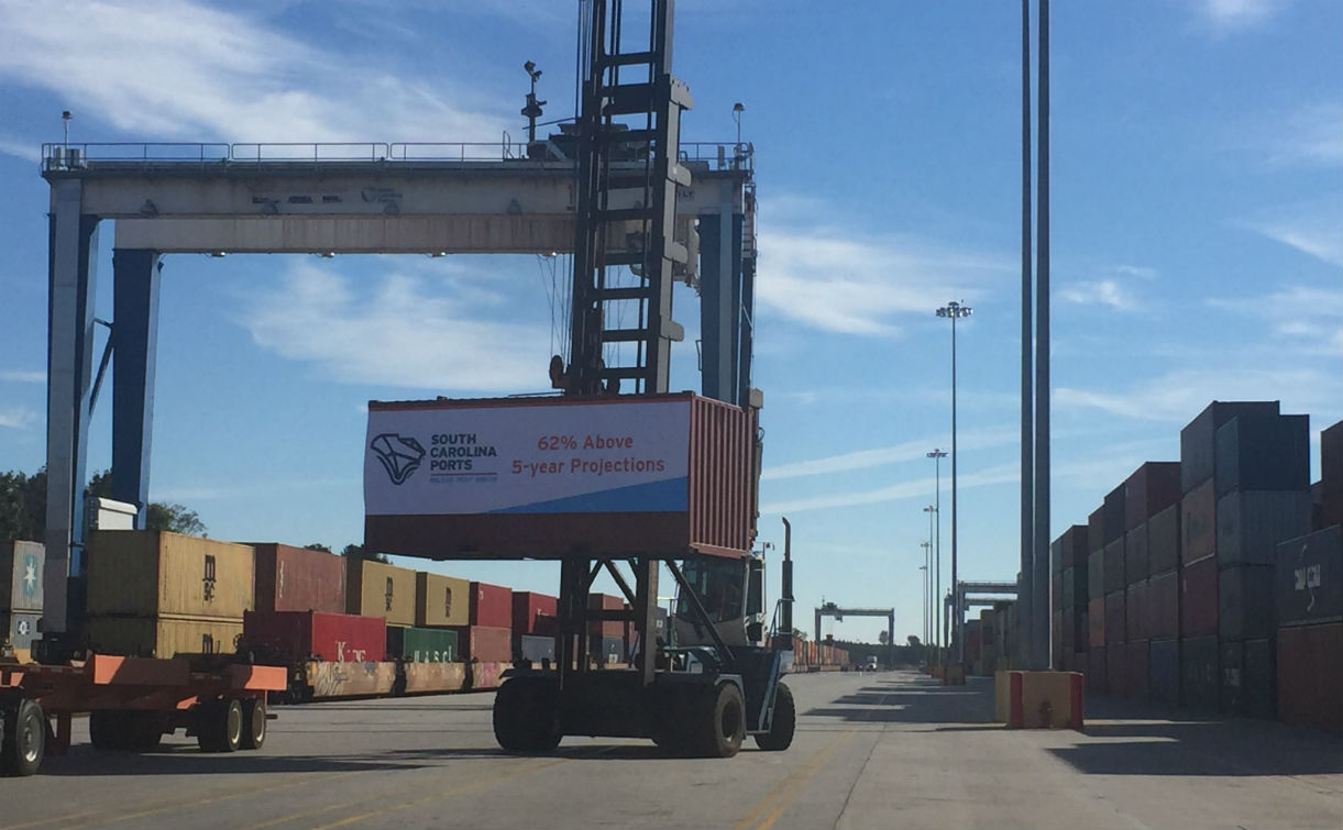 Inland Port Greer is operating ahead of the projections ports authority CEO Jim Newsome had when it opened in 2013. (Photo/Ross Norton)