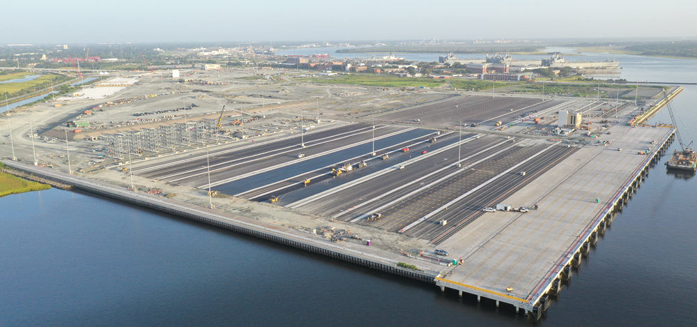 The Hugh K. Leatherman Sr. Terminal is on track to open in March, according to the S.C. Ports Authority. (Photo/Walter Lagarenne for the S.C. Ports Authority)