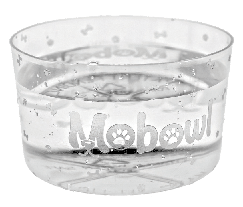 The Mobowl is a patented BPA-free foldable travel pet bowl that fits two cups of food or two cups of water . (Photo/Provided)