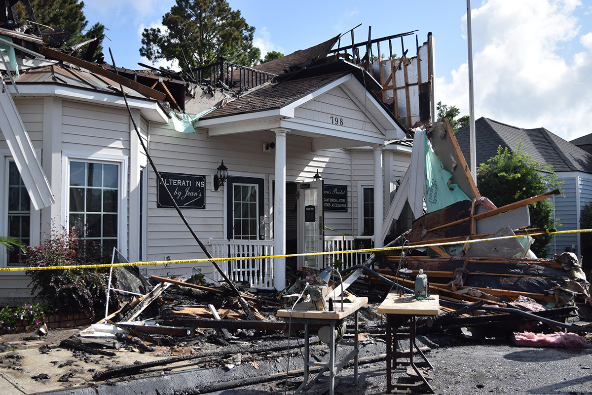 Jean's Bridal shop in Mount Pleasant was heavily damaged by an early morning fire. (Photo/Teri Errico Griffis)