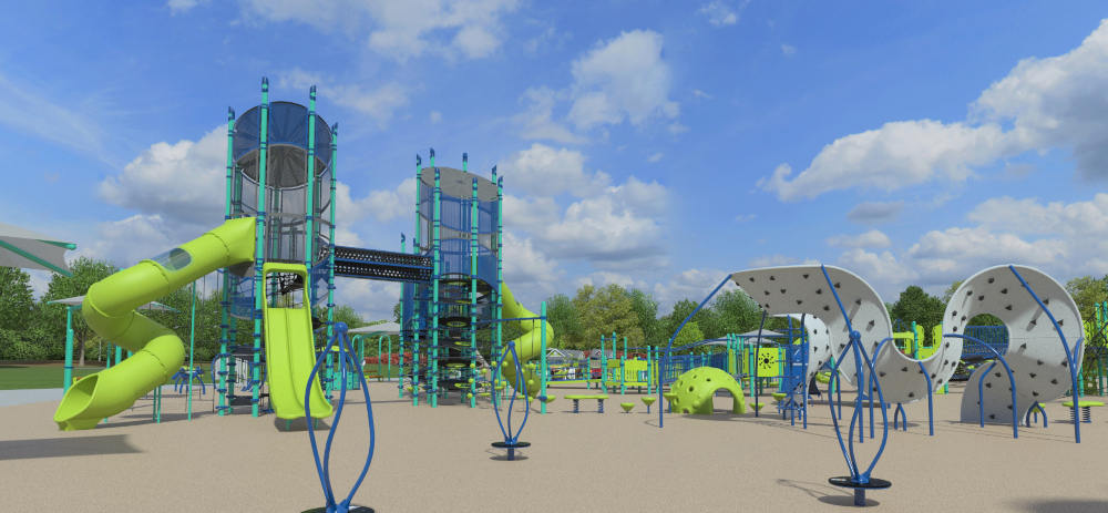 Officials say the new inclusive playground at Park Circle could be one of the largest of its kind in the country. (Rendering/Provided)