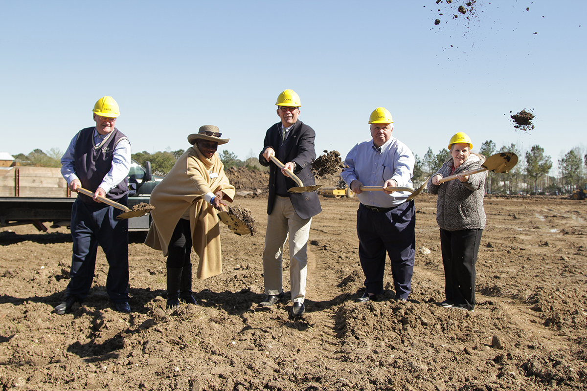 CARTA officials and board members break ground on a permanent park-and-ride lot. (Photo/Provided)