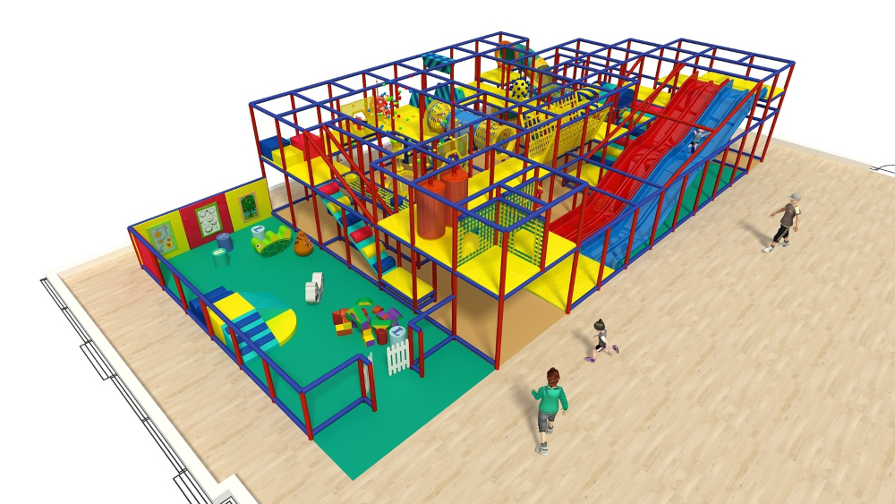 Occupying 17,000 square feet, Play CafÌ© features two large play structures, one for children ages 2 to 6 and the other for children up to 12 years old. (Rendering/Provided)