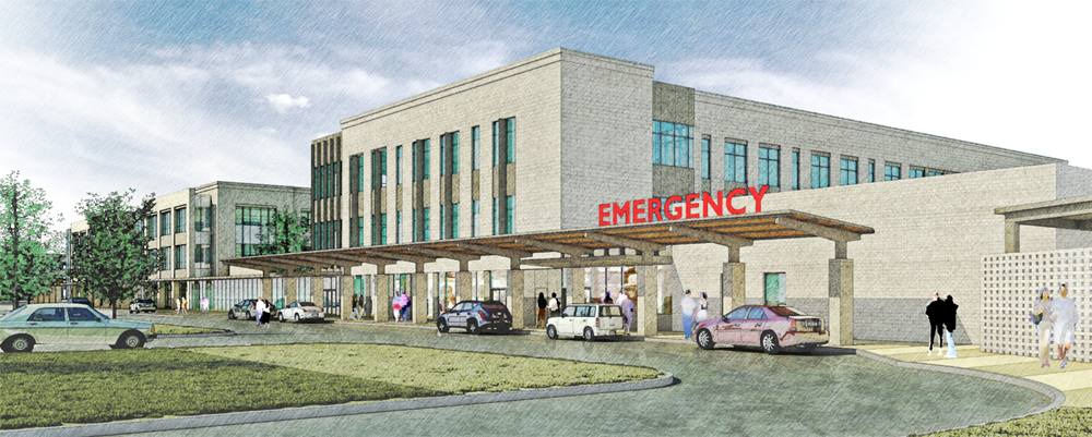 The three-story Roper St. Francis Berkeley Hospital is expected to open in the summer of 2019. Some physicians at the hospital will be rotated in from other Roper St. Francis locations, while others will be new hires. (Rendering/Roper St. Francis)