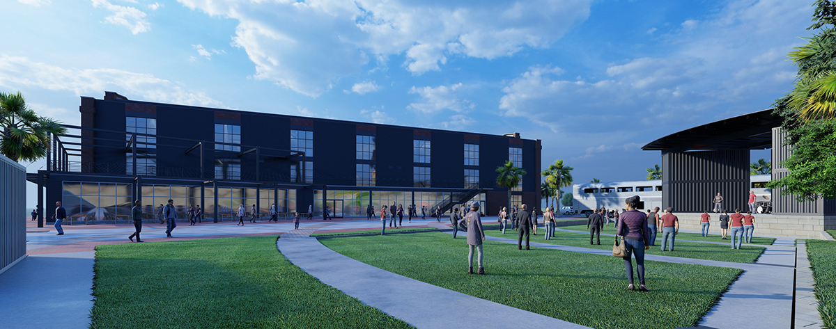 The combination office, brewery and music venue broke ground in 2019. (Rendering/Provided)