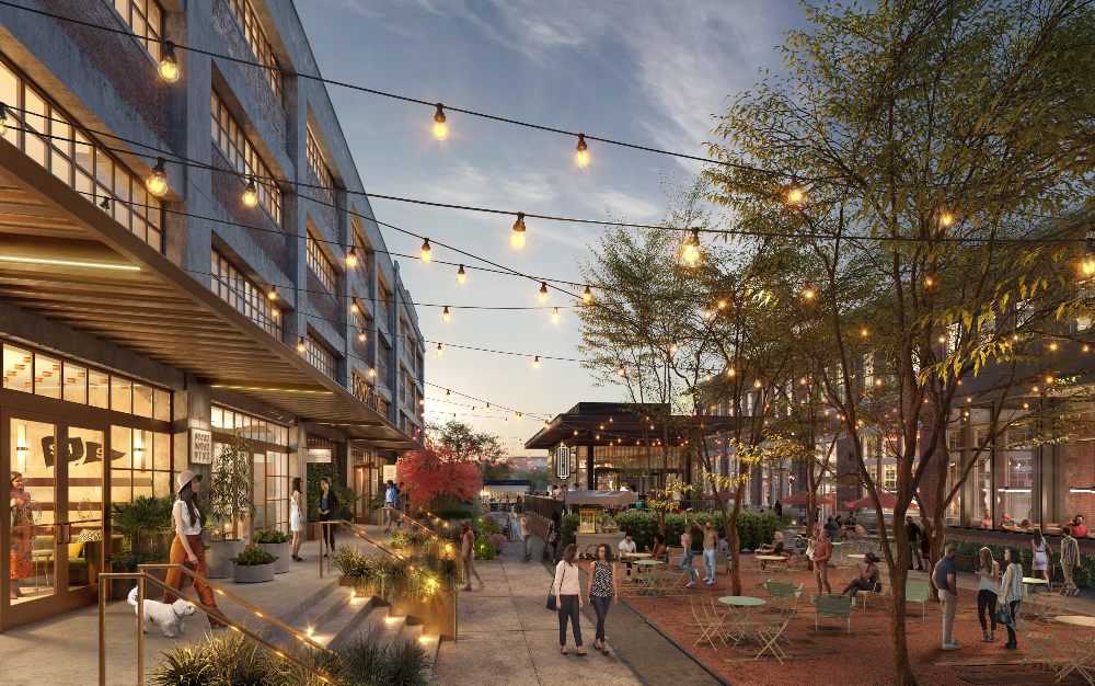 The multi-phase redevelopment will transform a 79-acre portion of the campus into a mixed-use neighborhood. This next phase of the redevelopment is focused on Storehouse Row. (Rendering/Provided)