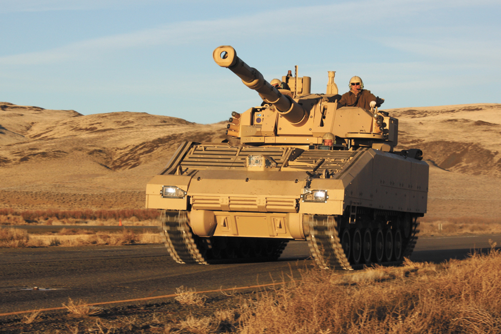 The company now wants to produce the mobile protective firepower vehicle, a tanklike vehicle used to support Army infantry in the field; a contract is expected to be awarded this month. (Photo/SAIC)