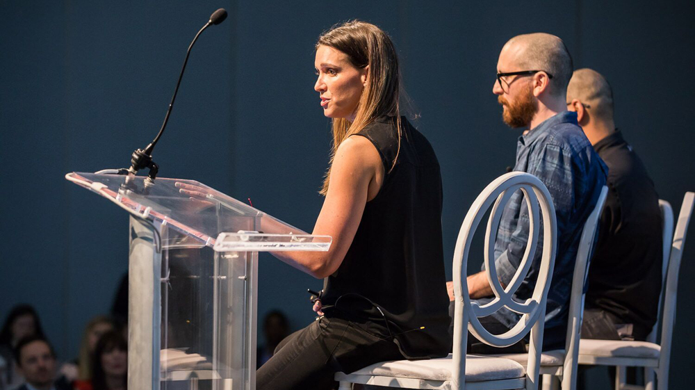 Megan Oepen, head of content for Under Armour, said during Dig South that she seeks to connect people to the brand through stories. (Photo/Adam Chandler)