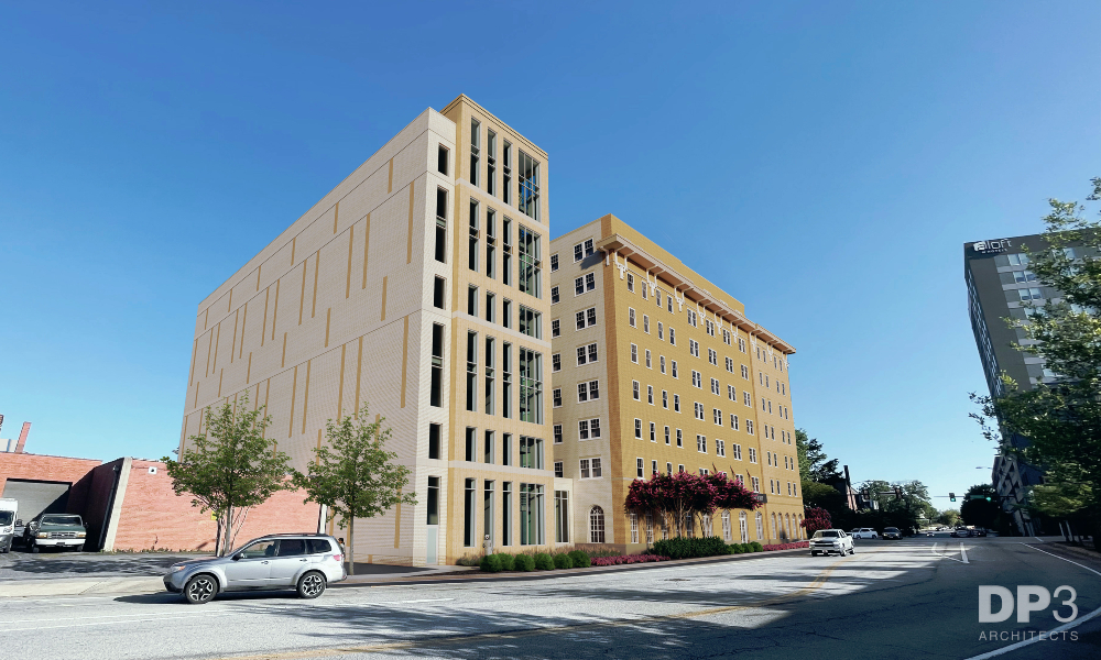 As a part of the expansion of The Summit, a new building will be built on the existing site, in the parking lot adjacent to 201 W. Washington St., and the two buildings will be connected via a new single-story hallway and courtyard. (Rendering/Provided)