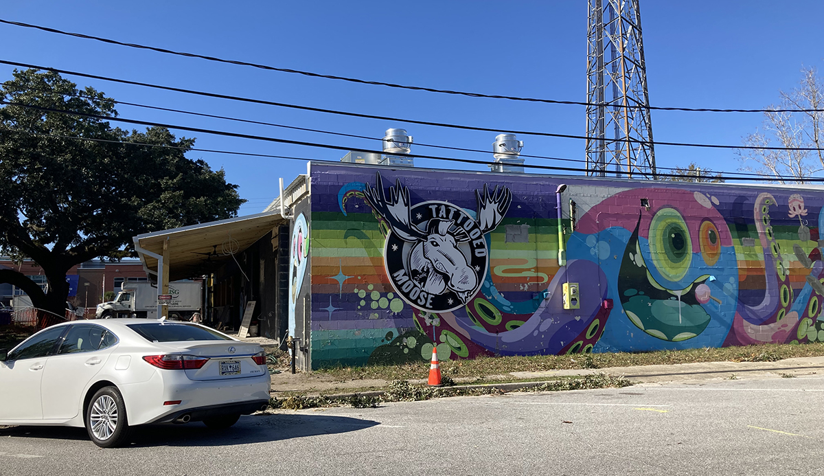 Tattooed Moose‰Ûªs new location in Park Circle features a mural by Charleston artist Patch Whisky. (Photo/Teri Errico Griffis)