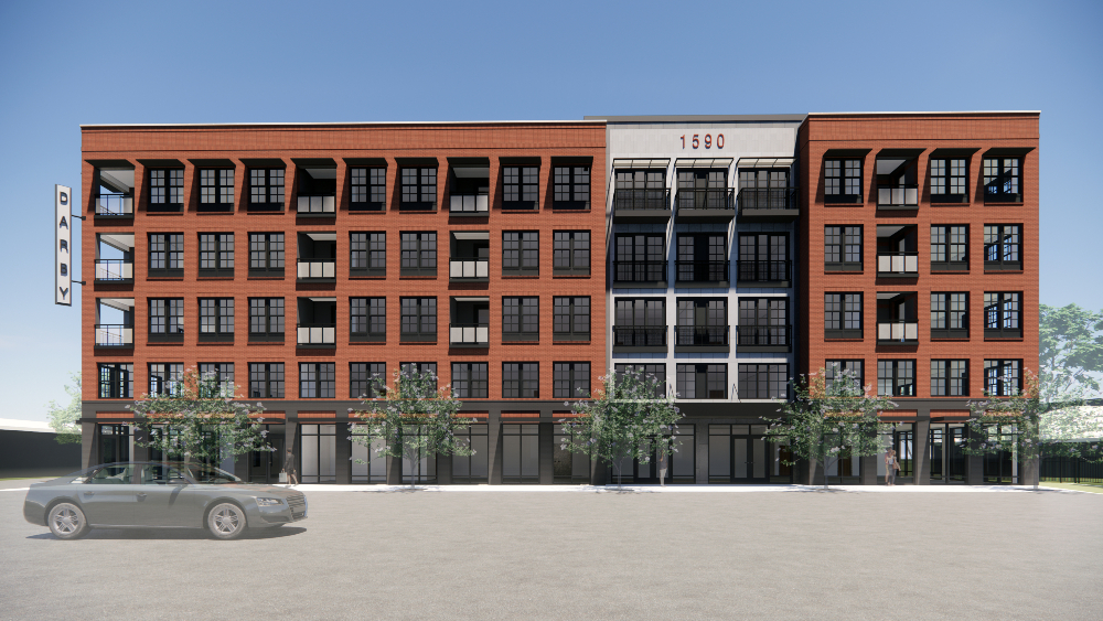 The Darby is a 331-unit Class A mid-rise multifamily Opportunity Zone development project located at 1590 Meeting Street Road in Charleston‰Ûªs North-of-Morrison (‰ÛÏNoMo‰Û_x009d_) creative corridor. (Rendering/Provided)