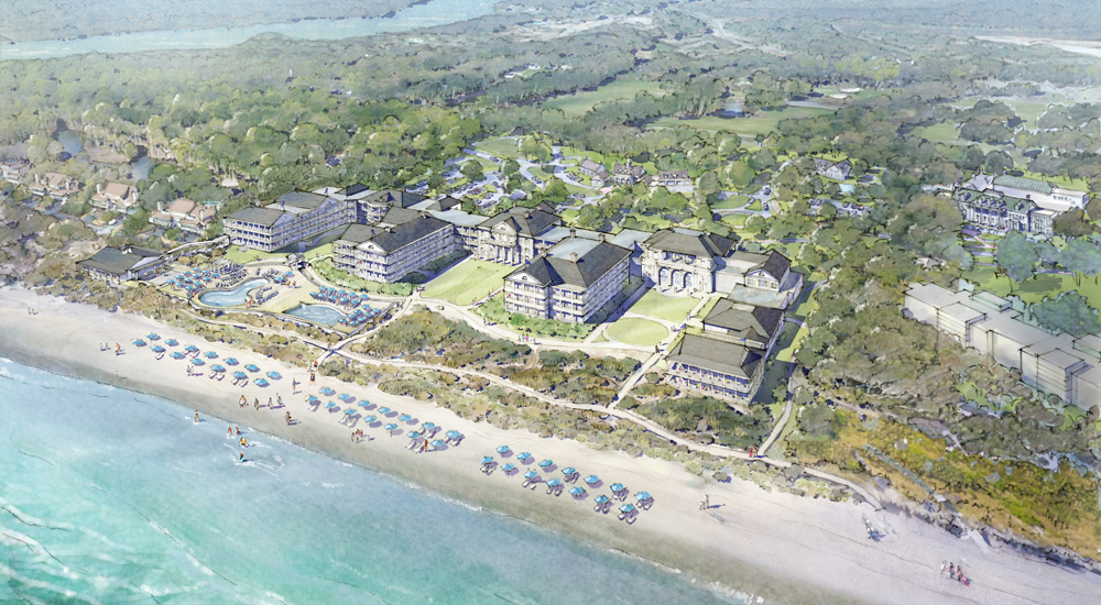 The West Beach Village Hotel, breaking ground this summer, will be located where the original Kiawah Island Inn was. (Rendering/Michael McCann for Robert A.M. Stern Architects)