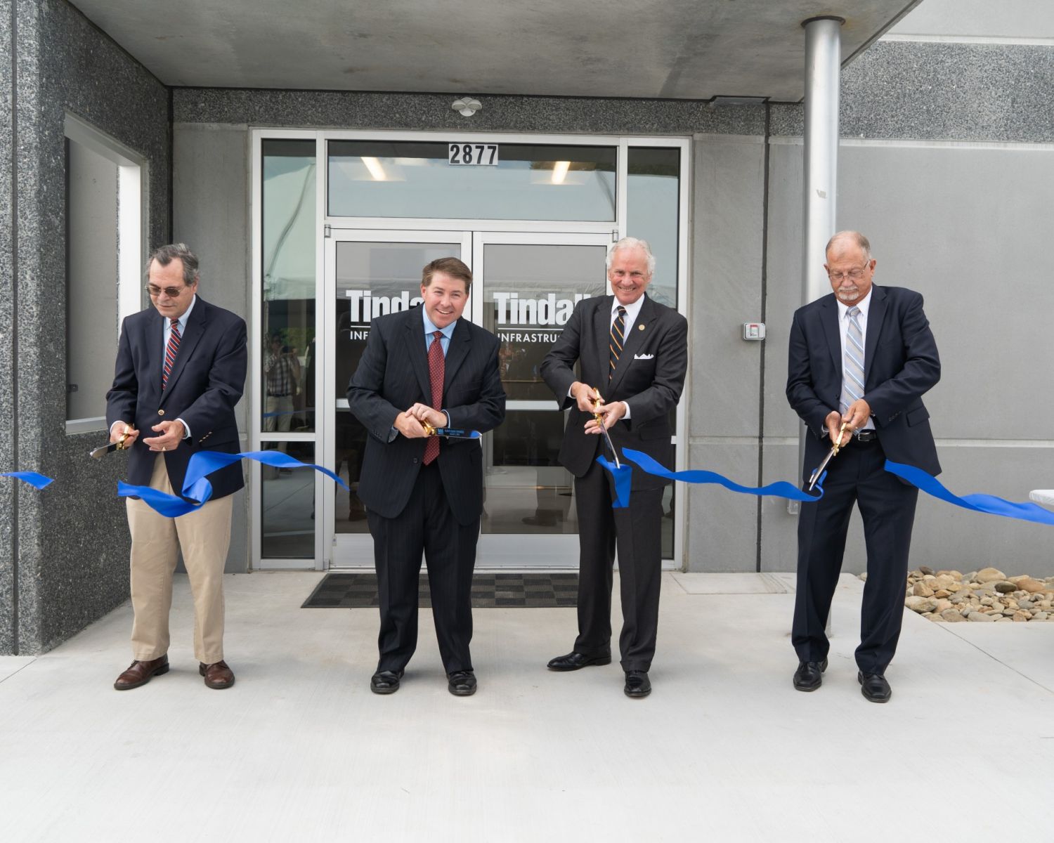 Tindall Grand Opening 4: McMaster and company officials cut the ribbon on the new utility division facility, which is expected to expand production and product lines through a $27.9 million capital investment. (Photo/Provided)