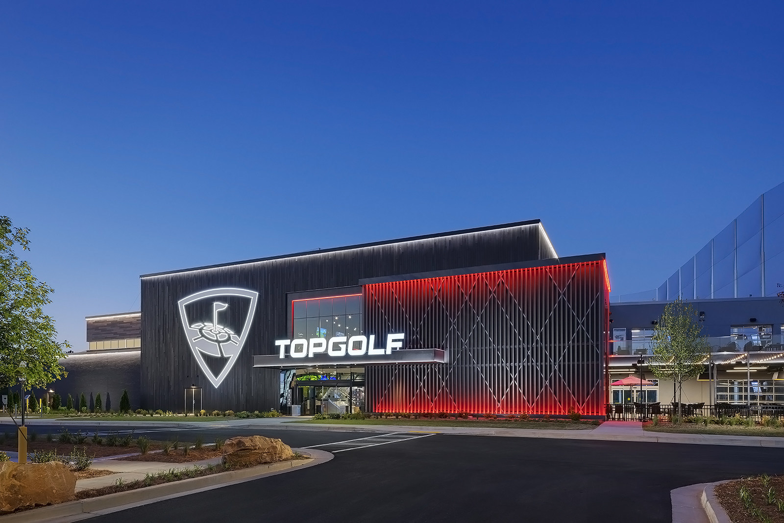 This rendering from Topgolf Entertainment Group shows a conceptual design for the company‰ŰŞs North Charleston location, expected to open in 2022. (Image/Topgolf Entertainment Group)