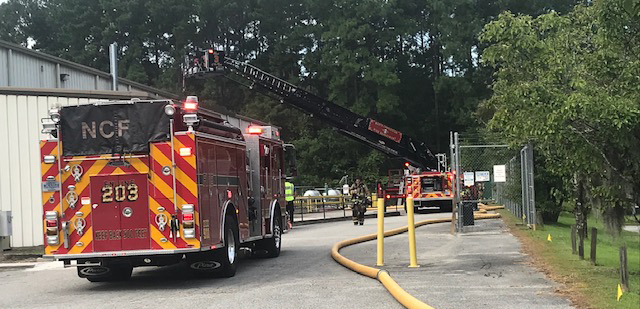 North Charleston firefighters responded to a commercial structure fire this morning at UniFirst Uniform Services. (Photo/North Charleston Fire Department)