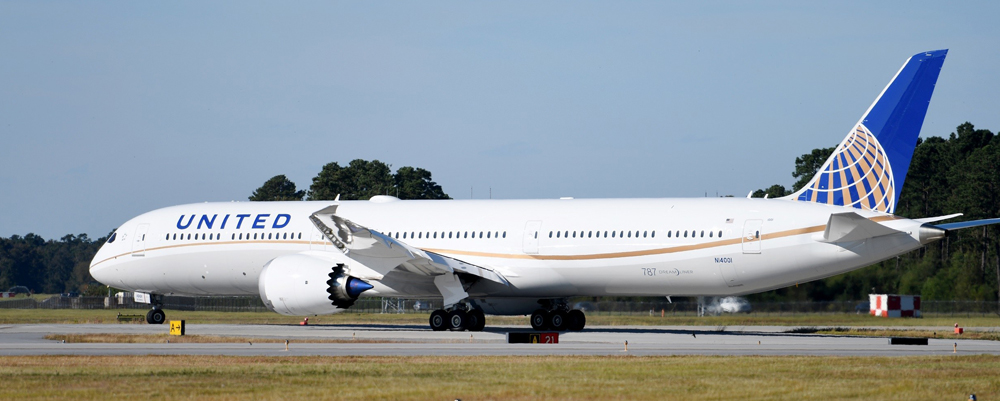 United took delivery Monday of the first of 14 787-10 Dreamliners it has ordered from Boeing??s North Charleston aerospace campus. (Photo/United)