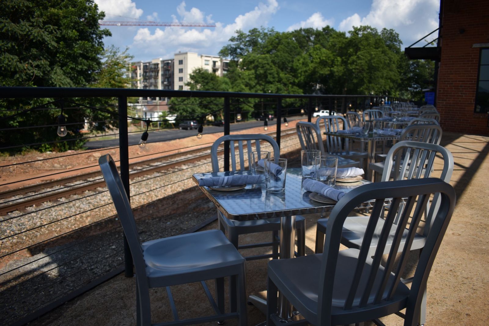 A view from Urban Wren's patio seating at Markley Station overlooks the Greenville skyline. (Photo/Molly Hulsey)
