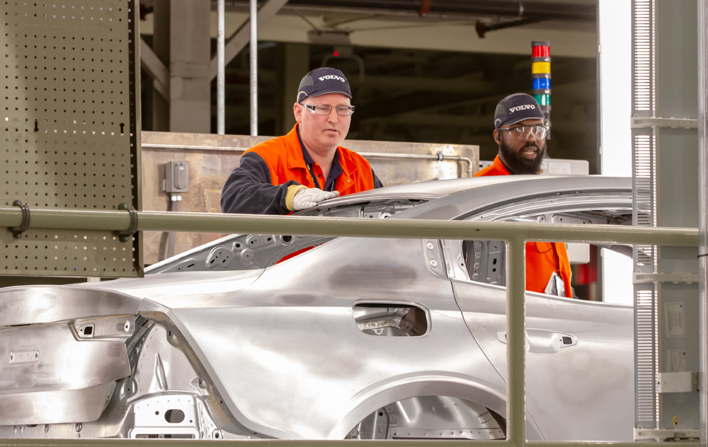 Volvo Cars workers produce the new S60 sedan at the automotive plant near Ridgeville. (Photo/Kim McManus)