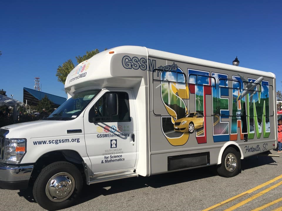The GSSM Elementary Science, Technology, Engineering, Art and Mathematics Bus is a mobile science lab that will serve students in third through fifth grades statewide. (Photo/Provided)