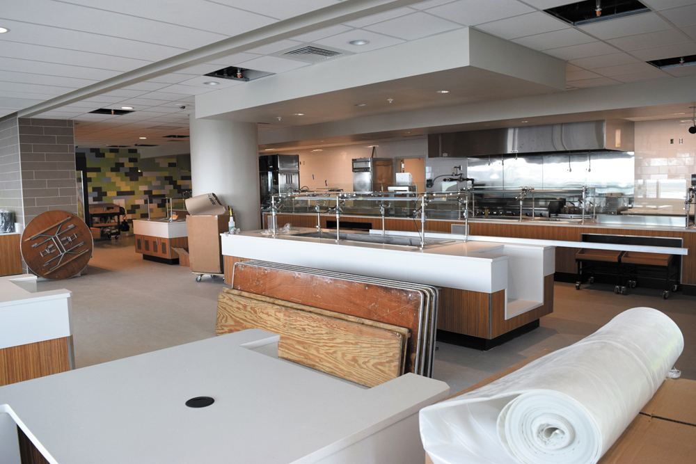 The cafeteria on the seventh floor of the hospital will offer many healthy options for patients, families and caregivers, as well as some comfort food options. (Photos/Patrick Hoff)