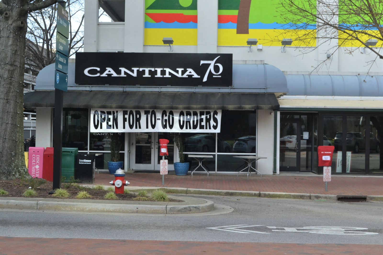Cantina 76, which has five S.C. locations including one on Main Street in downtown Columbia, is trying to ramp up its curbside pickup and to-go business after restaurant dining rooms throughout the state were ordered closed Tuesday. (Photo/Melinda Waldrop)