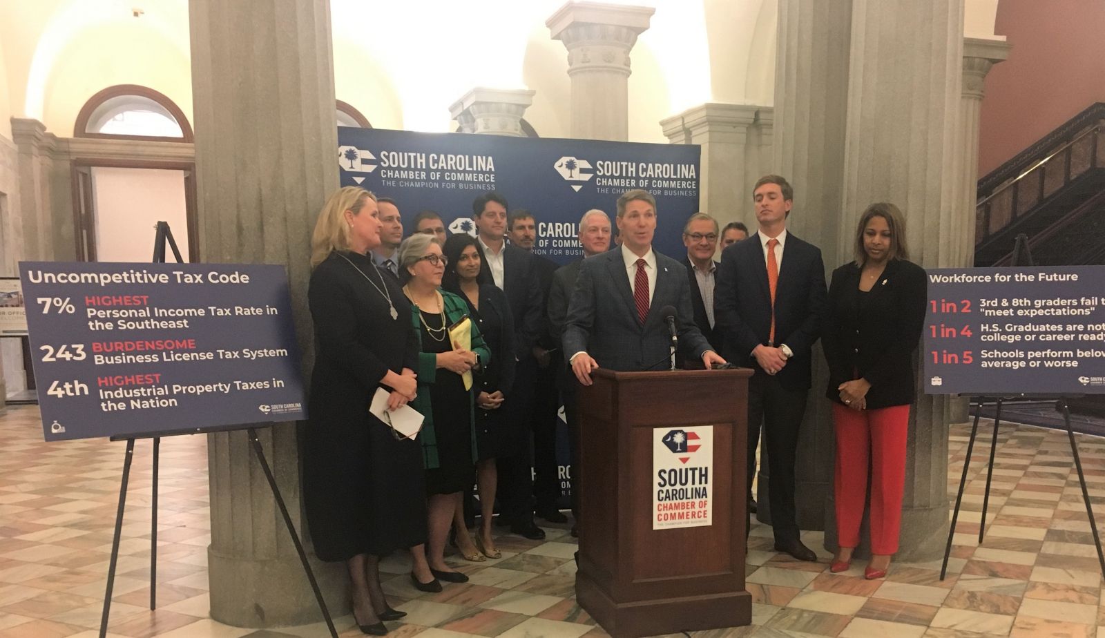 The S.C. Chamber of Commerce outlined a 2020 competitiveness agenda focusing on tax and education reform on Monday. (Photo/Renee Sexton)