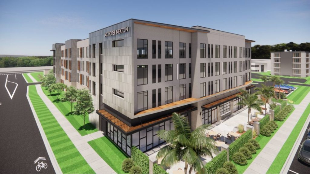 The boutique hotel will be situated on 2.5 acres on the corner of Sigma Drive and Session Street and will include 117 guest rooms on four floors. (Rendering/Provided)