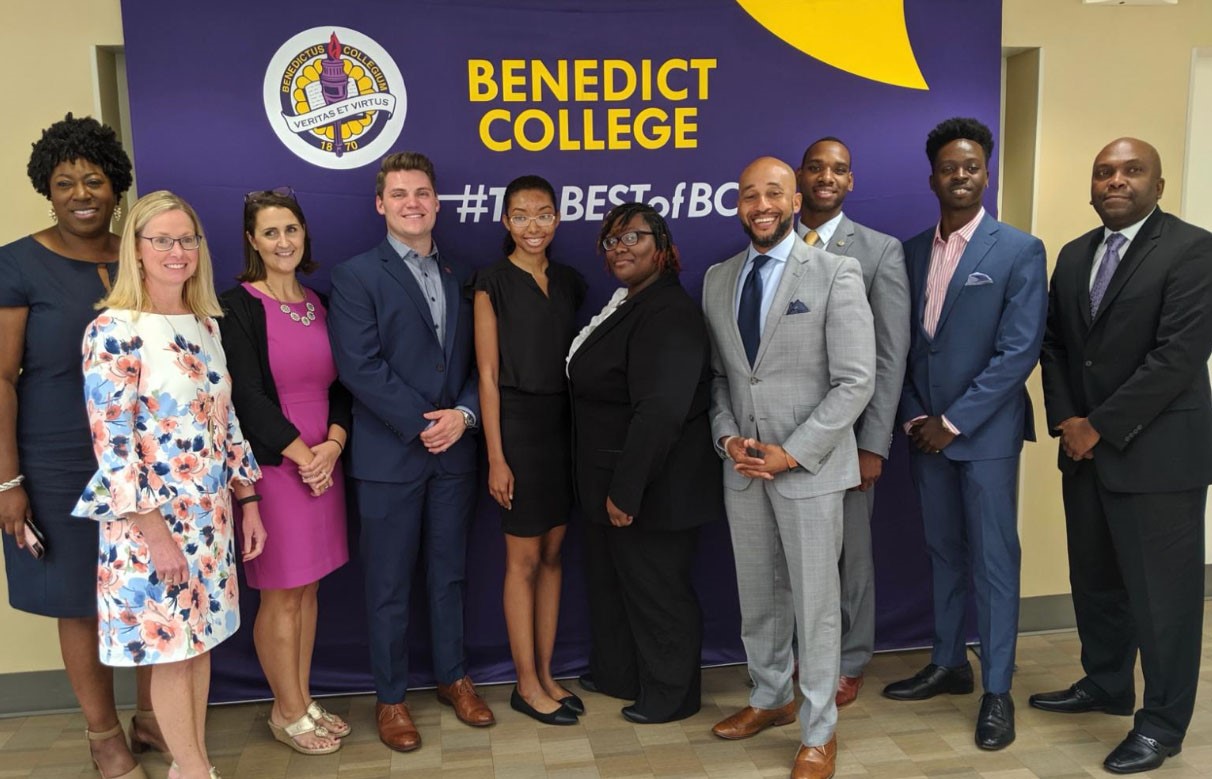 Representatives from Unum and Colonial Life attended a career readiness day at Benedict College on Oct. 1. Among the Benedict attendees was student Taneia O??Bannon (sixth from left), who will participate in the inaugural Historically Black Colleges and Universities Innovation Challenge in Chattanooga Oct. 24-25. (Photo/Ben Herring/Colonial Life)