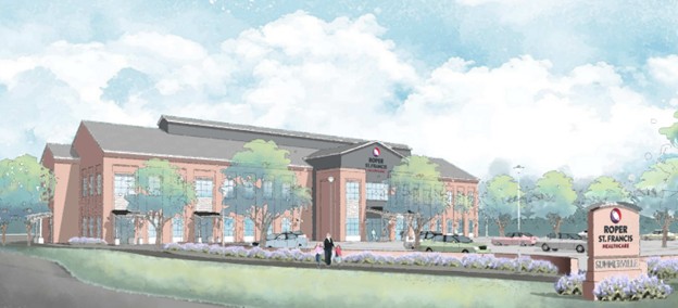 A rendering shows what the Roper medical office building will look like as the Sawmill's anchor tenant. (Image/SMHa)