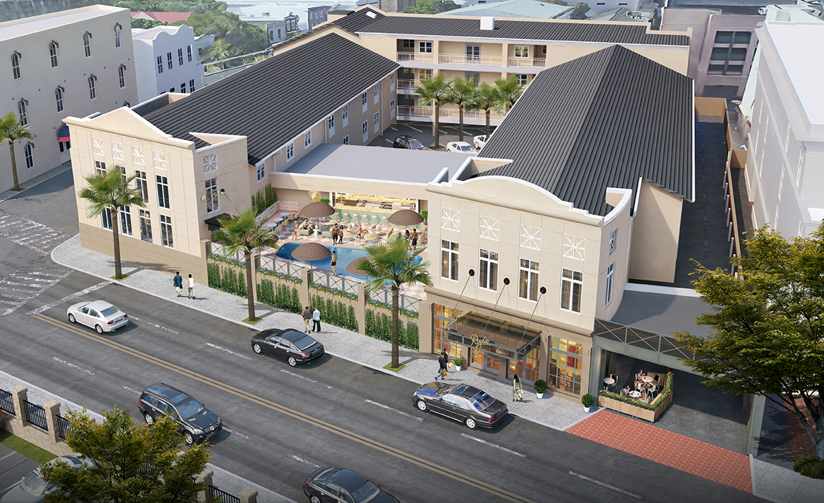 A rendering shows the concept for The Ryder Hotel, planned for an April opening in Charleston. (Rendering/Provided)